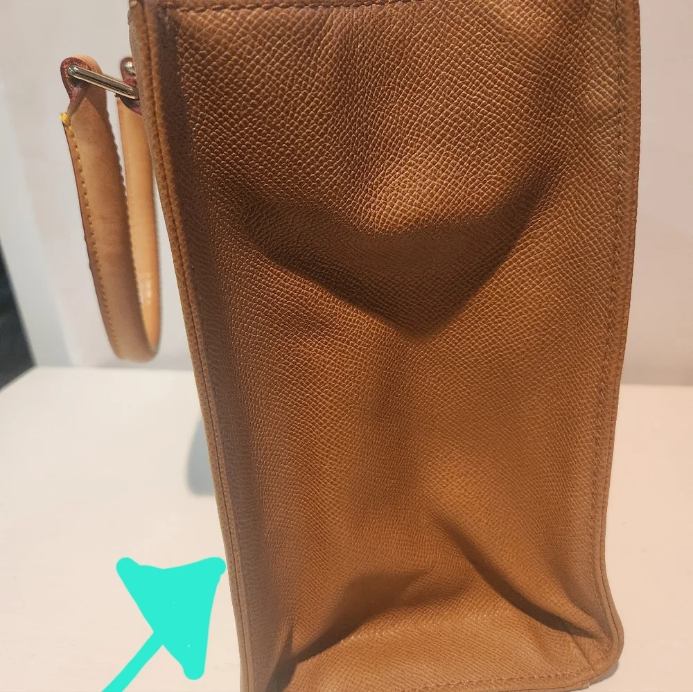 Authentic Dooney & Bourke Janine Satchel Tan Leather FLAWED see description - Picture 7 of 16